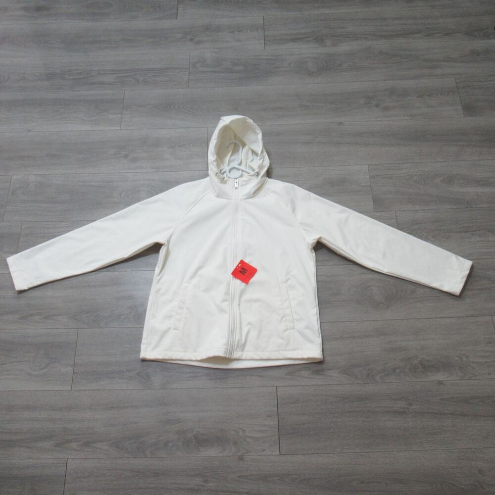 32 Degrees Heat Hoodie Jacket Women M Cream Softshell Full-Zip Pockets NWT